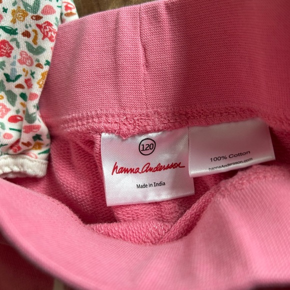 2 piece set /lot of 2 Hanna Anderson outfit LS shirt and shorts size 120 ~ 6/7 - Picture 7 of 10